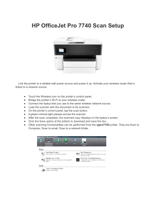 HP OfficeJet Pro 7740 Scan Setup