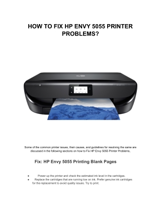 HOW TO FIX HP ENVY 5055 PRINTER PROBLEMS