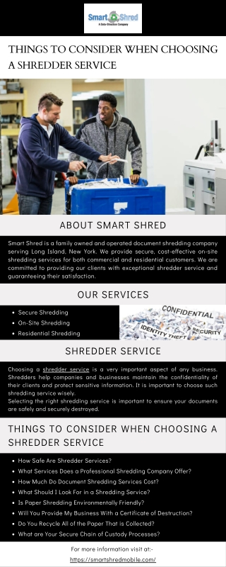 Things to Consider When Choosing a Shredder Service