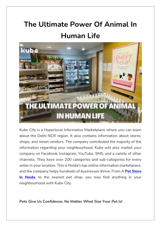 The Ultimate Power Of Animal In Human Life