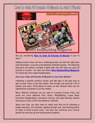 Best Bodybuilding Magazine