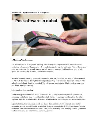 Pos software in dubai