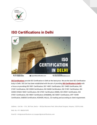 ISO Certification in Delhi