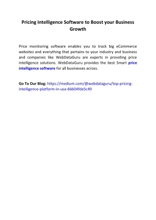 Pricing Intelligence Software to Boost your Business Growth