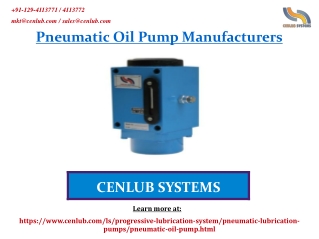 Pneumatic Oil Pump Manufacturers