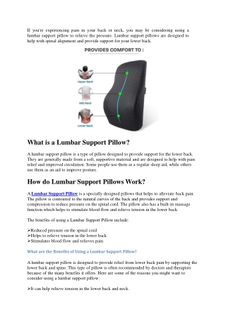 Why Use A Lumbar Support Pillow?