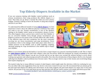Top Elderly Diapers Available in the Market