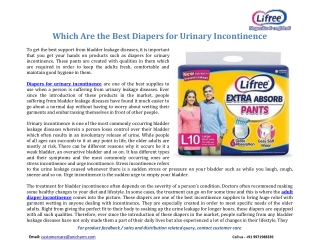 Which Are the Best Diapers for Urinary Incontinence