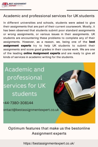 Academic and professional services for UK students