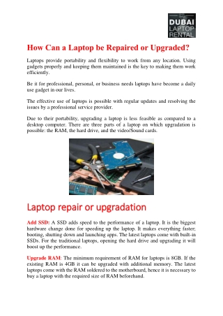 How Can a Laptop be Repaired or Upgraded?