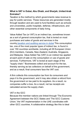 What is VAT in Dubai, Abu Dhabi, and Sharjah, United Arab Emirates