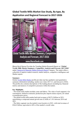 Global Textile Mills Market Research Report 2017-2026