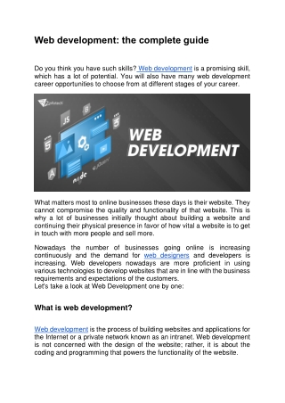 Web development the complete guide