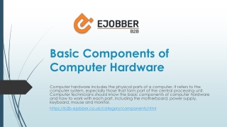Basic Components of Computer Hardware