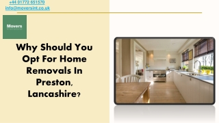 Why Should You Opt For Home Removals In Preston, Lancashire