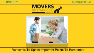Removals To Spain Important Points To Remember