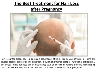 The Most Effective Hair Loss Pregnancy Treatment