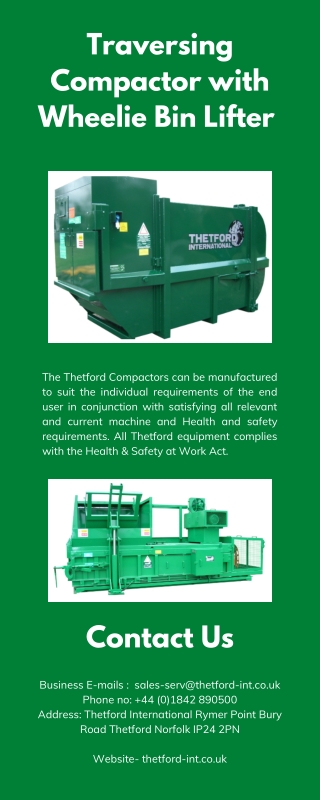 Wheelie Bin Lifter with a Traversing Compactor