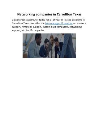 Networking companies in Carrollton Texas