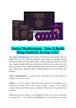 Yantra manifestation - Bring Positivity in Your Life!