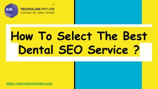 How To Select The Best Dental SEO Service ?