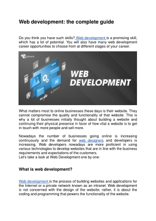 Web development the complete guide