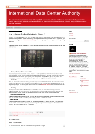 How to Choose The Best Data Center Advisory?
