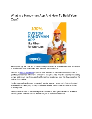 What is a Handyman App