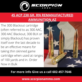 300 Blackout 147 gr. FMJ Remanufactured Ammunition AZ