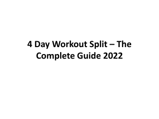 4 Day Workout Split – The Complete Guide