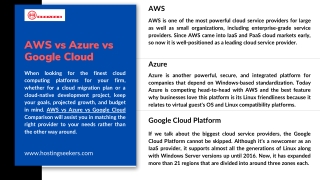 AWS vs Azure vs Google Cloud