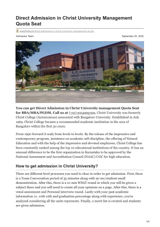 Christ University management quota seats| Call@ 9354992359| Christ University nr