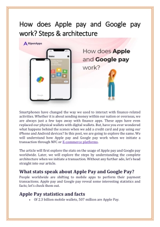 How does Apple pay and Google pay work  Steps & architecture