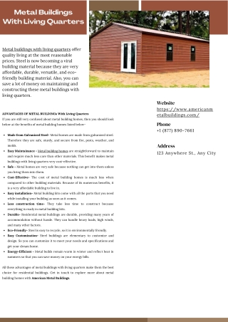 Metal Buildings With Living Quarters