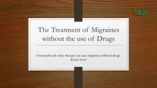 The Treatment of Migraines without the use of Drugs