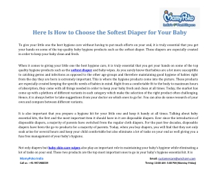 Here Is How to Choose the Softest Diaper for Your Baby