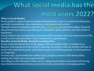 What social media has the most users 2022