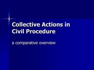 Collective Actions in Civil Procedure