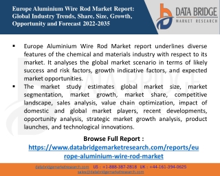 Europe Aluminium Wire Rod Market | Expected to Reach USD 33,565.48 million