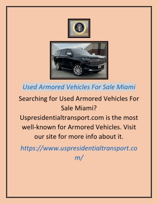 Used Armored Vehicles For Sale Miami