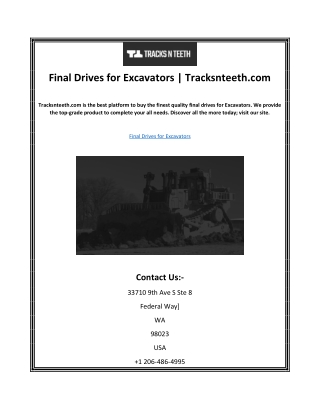 Final Drives for Excavators | Tracksnteeth.com