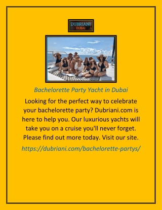 Bachelorette Party Yacht in Dubai