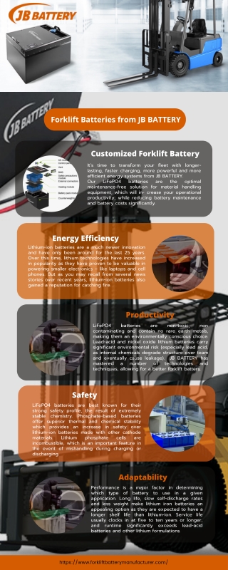 Forklift Batteries from JB BATTERY