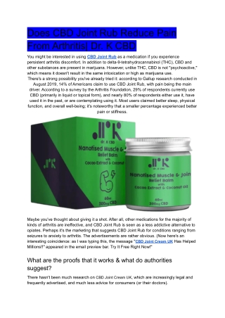 Does CBD Joint Rub Reduce Pain From Arthritis_ Dr. K CBD (1)