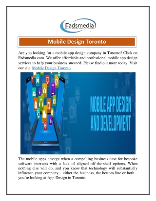 Mobile Design Toronto  Fadsmedia