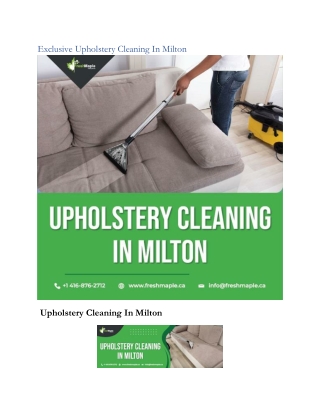 Exclusive Upholstery Cleaning In Milton