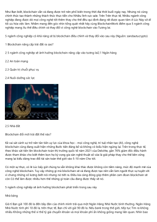 Blockchain - Xu Thế Mới Của 5 Ngành Công Nghiệp