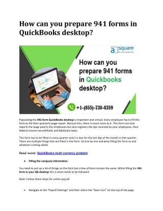 How can you Fix 941 forms in Quickbooks desktop?
