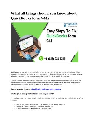 What all things should you know about QuickBooks form 941