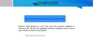 Best Snow Removal Companies in Vancouver, BC